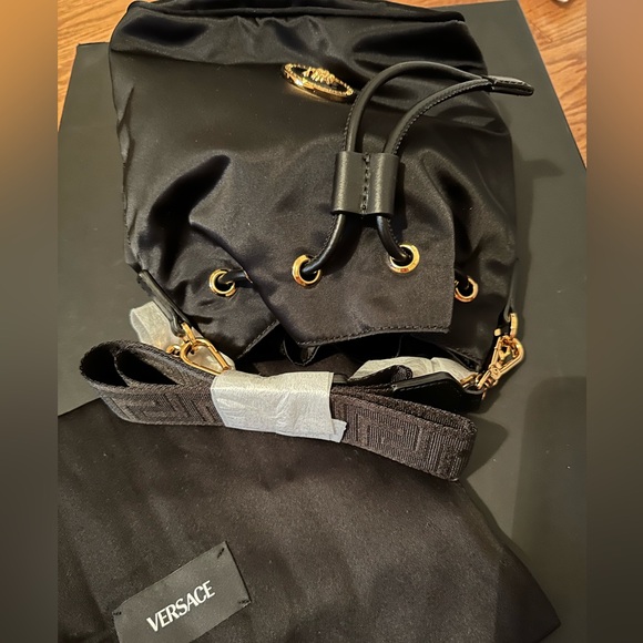 VERSACE Nylon drawstring shoulder bag (NEW) - Picture 10 of 14